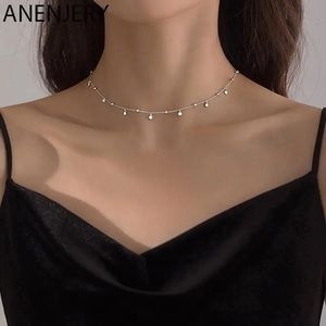Silver round disc choker